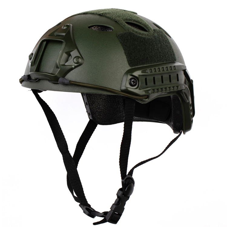 Capacete rápido de airsoft tático tipo PJ com montagem NVG e trilho lateral