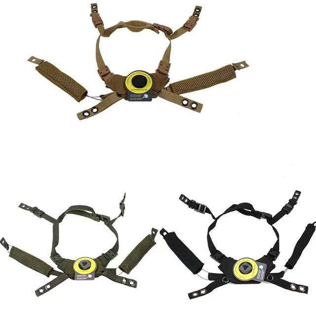 Alça de queixo com sistema de suspensão de mostrador para capacete tático para capacete Fast MICH Wendy BK Tan OD