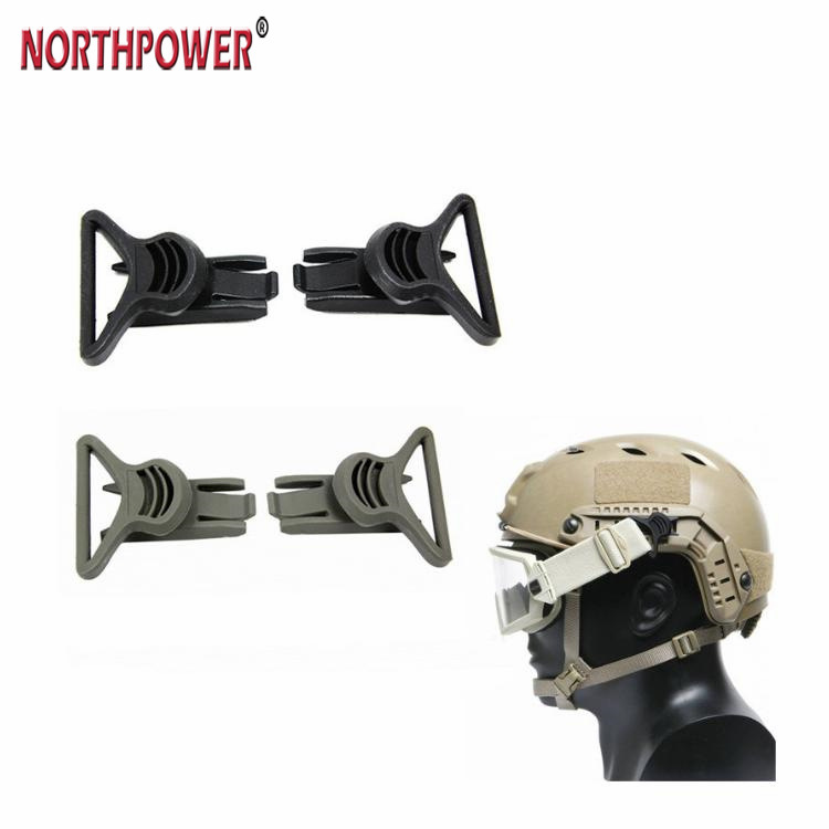 Conjunto de clipes giratórios com fivela de óculos militar de paintball airsoft para capacete rápido BJ PJ ACH MICH trilho lateral