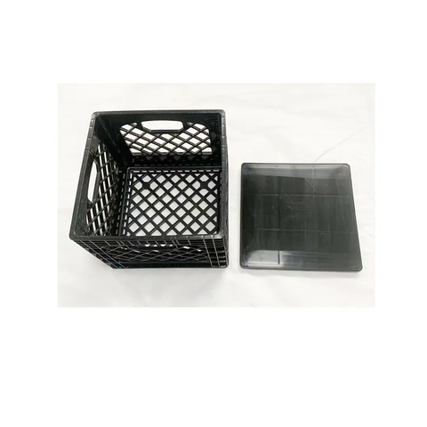 Caixa de leite de laticínios desdobrada de plástico quadrado empilhável de 16 quartos com tampa