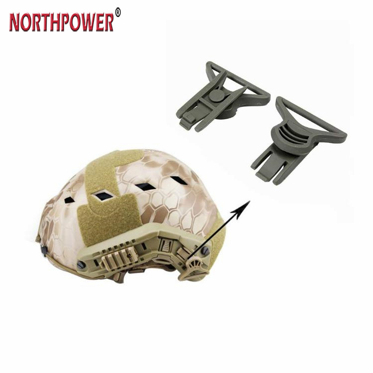 Conjunto de clipes giratórios com fivela de óculos militar de paintball airsoft para capacete rápido BJ PJ ACH MICH trilho lateral