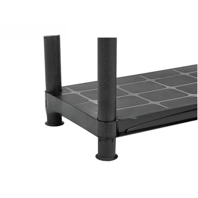 PRATELEIRA DE PLÁSTICO SÓLIDO PRETA 24X12 POLEGADAS 3 NÍVEL 4 NÍVEL 5 NÍVEL