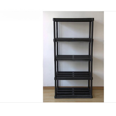 Prateleira de plástico de 36 x 24 polegadas, prateleiras de plástico para serviço pesado de 5 camadas, unidade de estantes de plástico